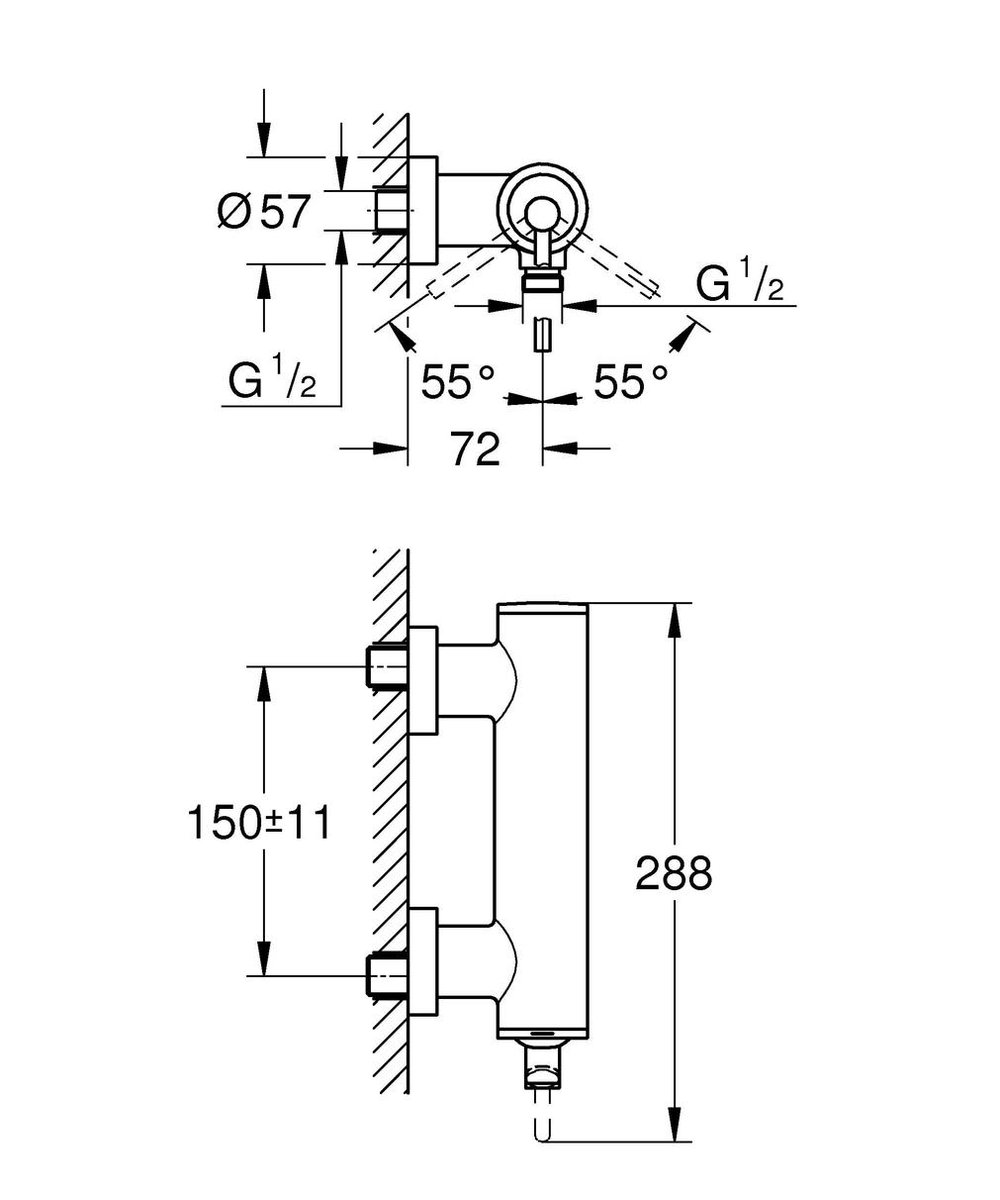 GROHE Atrio Douchekraan Mengkraan 15 cm hartafstand RVS